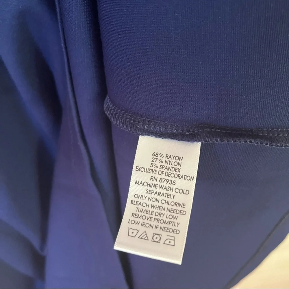 Susan Graver Soft Comfy Casual Navy Blue 3/4 Sleeves Shirt Dress Size 1X‎ - Picture 3 of 5